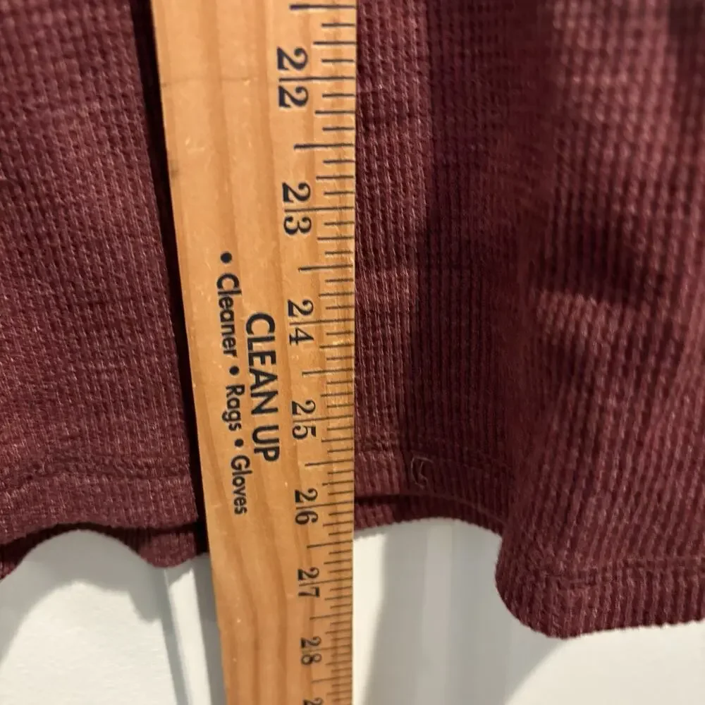 Old Navy Henley Shirt Boys‎ XXL 18 Burgundy Red Waffle Thermal Long Sleeve